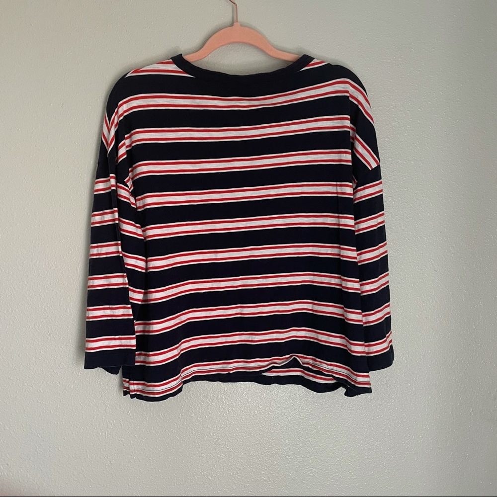 J. Crew navy red and white tshirt size large